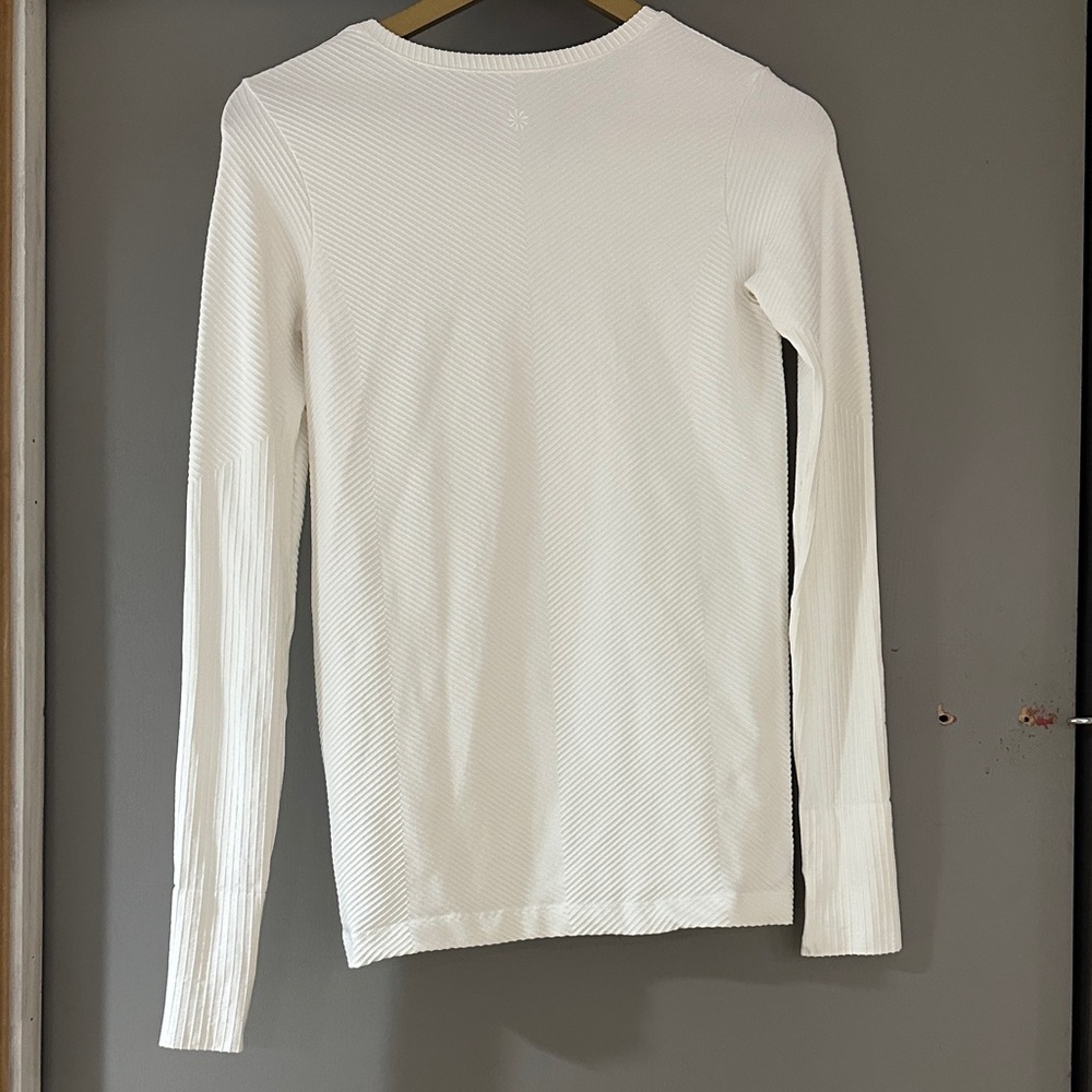 Athleta White Long Sleeve Performance Top – Thumbhole Athletic Shirt - Picture 6 of 7
